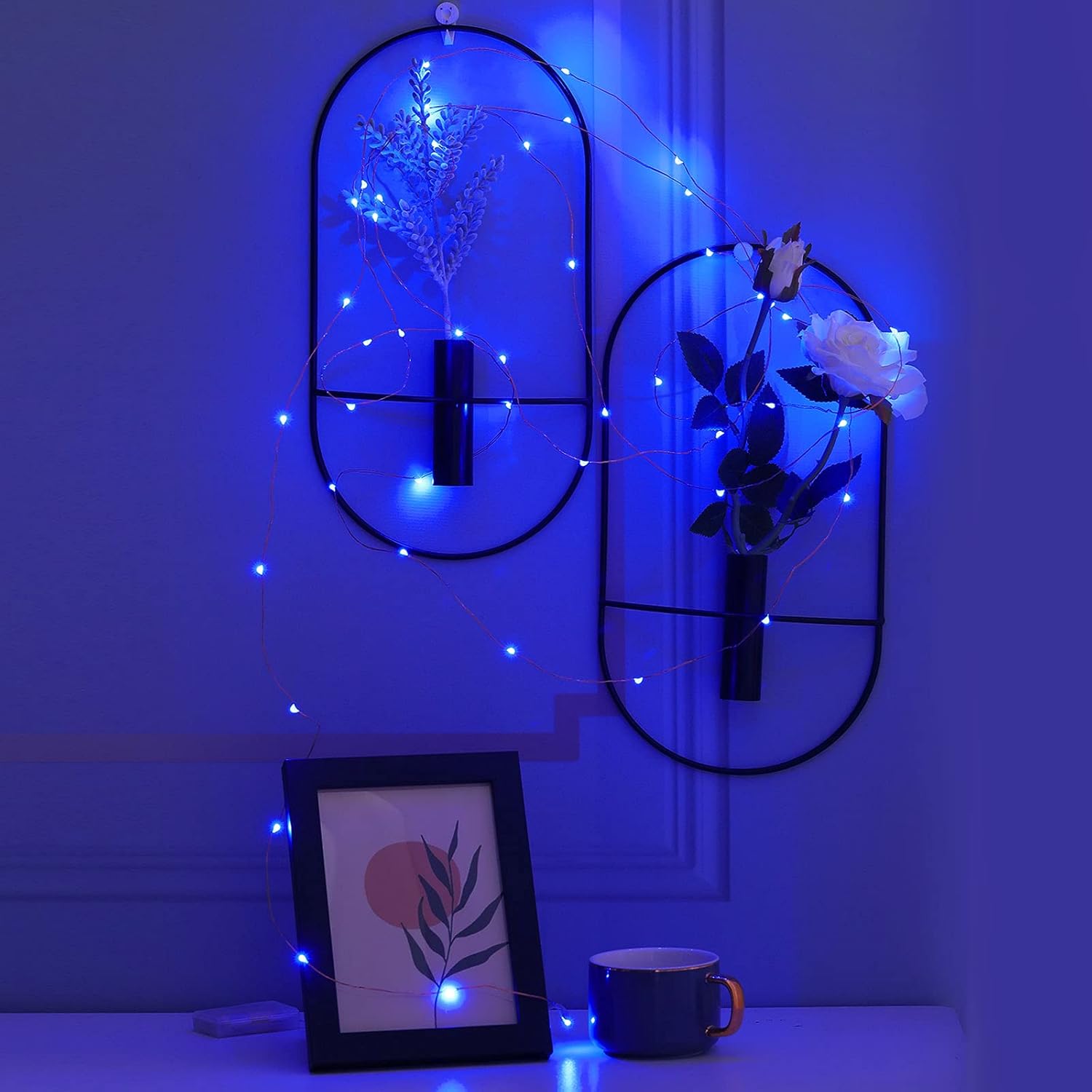 Ariceleo – Tira de luces de cobre, de pilas, mini luces para habitación, Navidad, Fiestas, Boda, centro de mesa, decoración