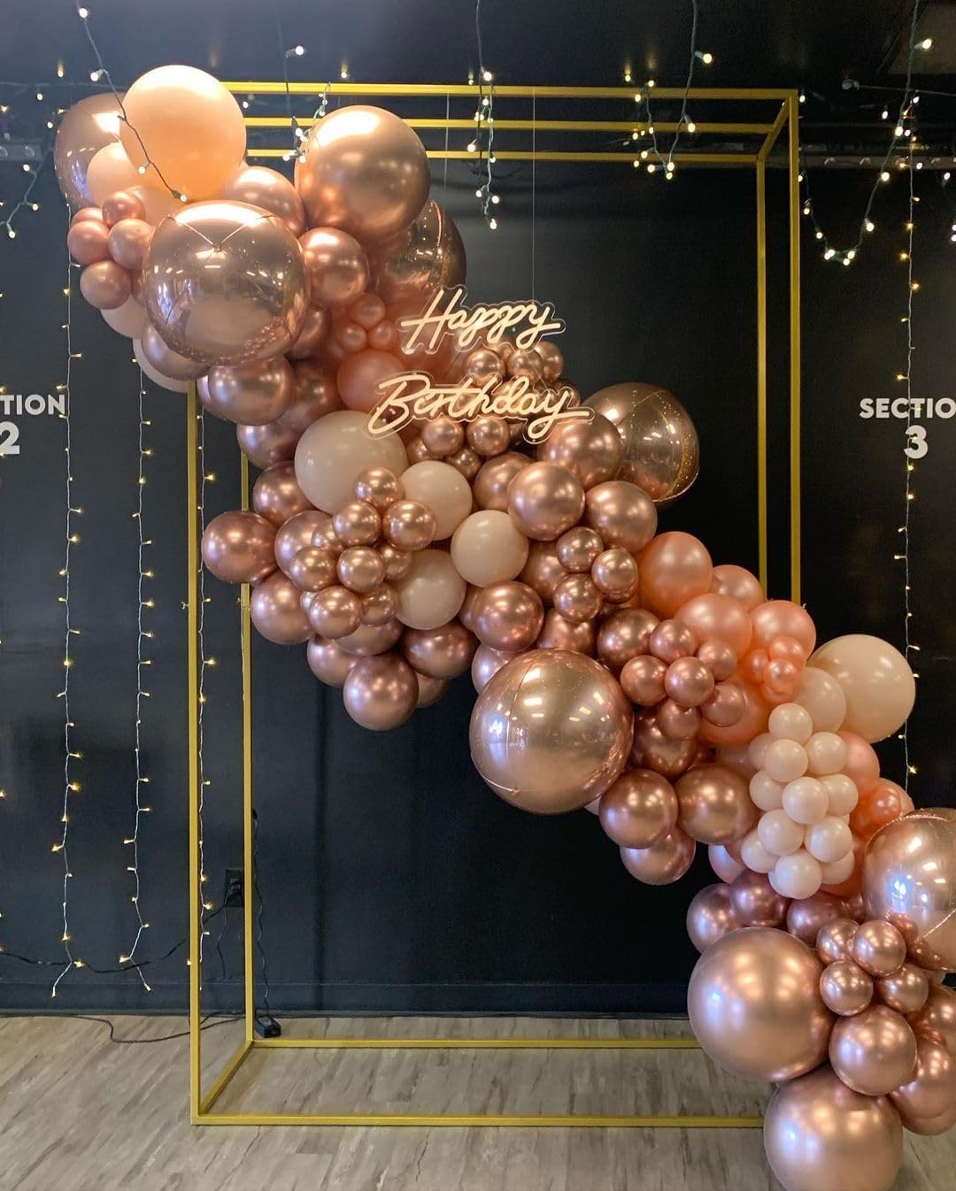 Bezente Globos cromados metálicos de oro rosa, paquete de 100 globos redondos de látex de oro rosa de 12 pulgadas para decoración de bodas,
