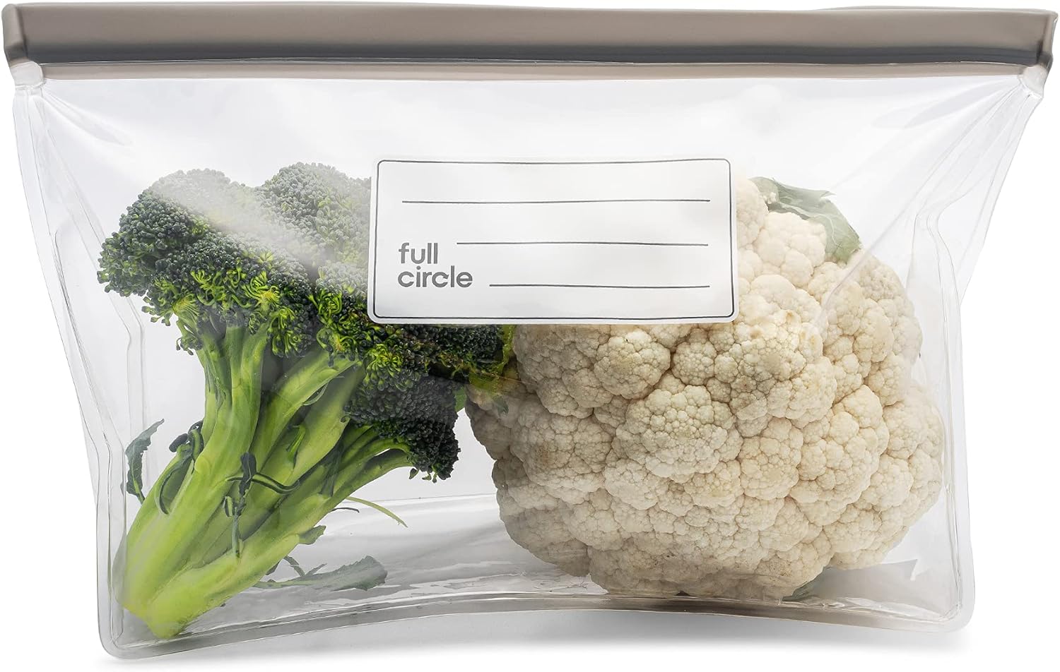 Full Circle Ziptuck – Bolsa de almacenamiento grande reutilizable para productos, segura para alimentos, bolsa de almacenamiento de alimentos sin