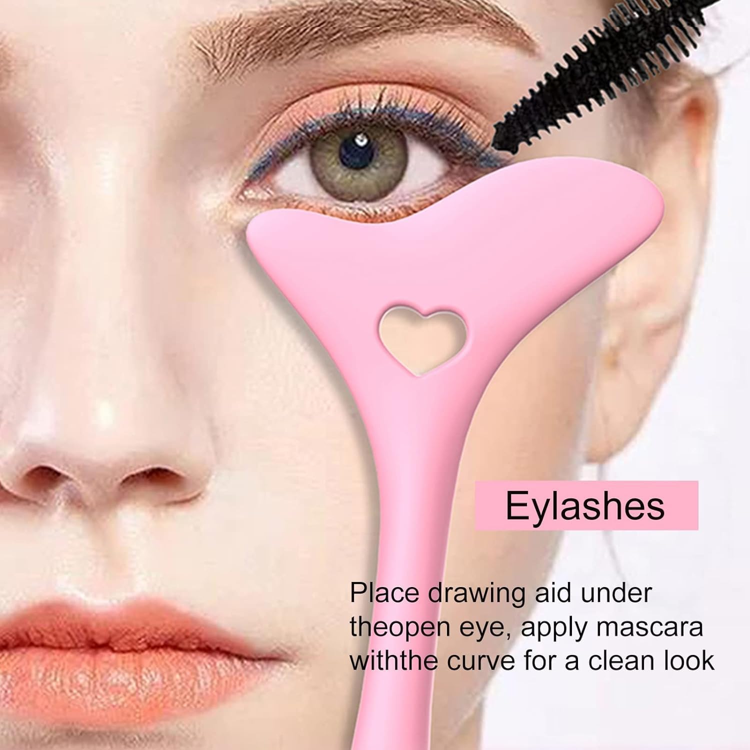 Plantilla de ayuda para delineador de ojos rosa, plantillas multifuncionales para delineador de ojos, herramienta de maquillaje de ojos, herramienta