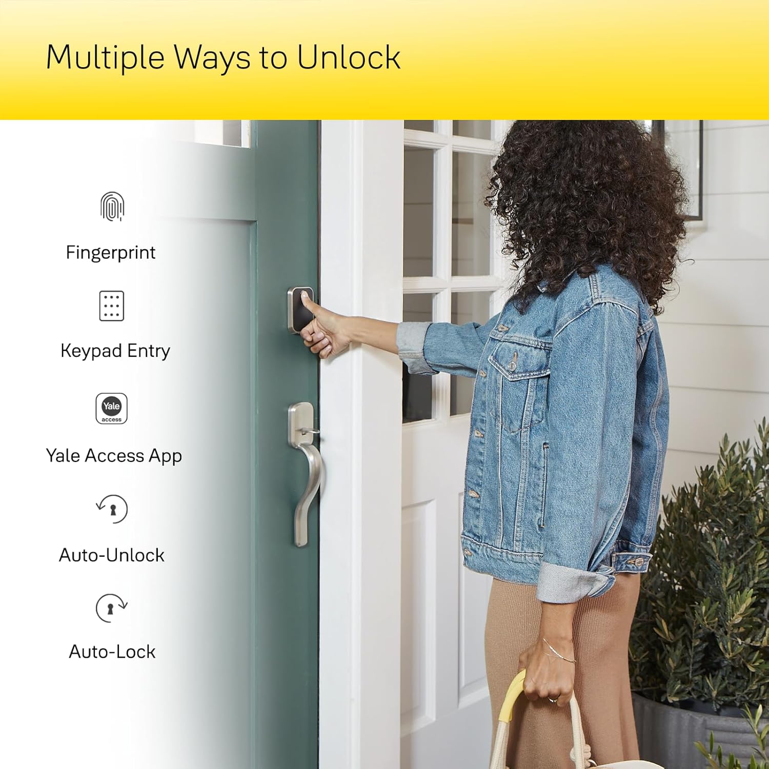 Yale Assure Lock 2 Touch con Wi-Fi (nuevo) – Cerradura inteligente de huellas dactilares sin llave en níquel satinado – YRD450-F-WF1-619