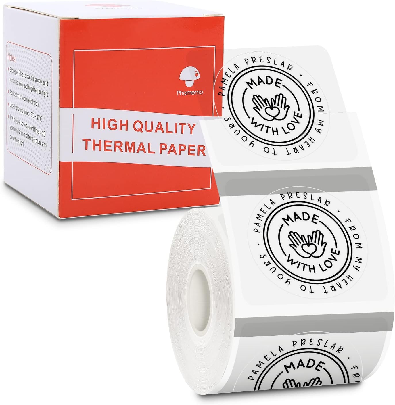 180 piezas Phomemo Labels Circle Series, transparentes, 1.57 pulgadas (1.575 in, diámetro) M110M220M221M120M200, transparente, redonda, 180