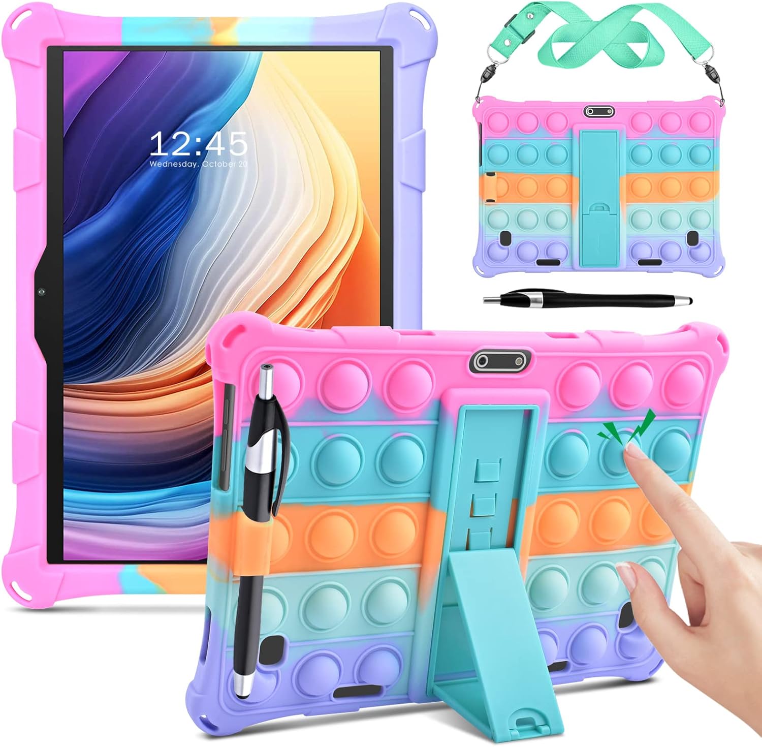 DETUOSI Winsing 10 – Funda de silicona compatible con Dragon Touch Notepad K10, funda universal para tablet de 10 pulgadas, funda protectora