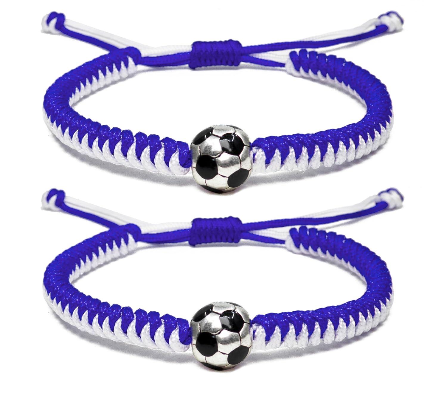 MANYC Soccer Bracelets for Men Women and Kids – Stylish Accessories for Soccer Fans Team Spirit Gifts For boys Girls 8-12 and Game Decor (Blue 2PCS)