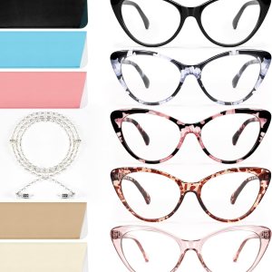 NOVIVON Gafas de lectura para mujer, paquete de 5, con bloqueo de luz azul, lentes vintage de ojo de gato, filtro antirreflejo, rayos UV NOVIVON Gafas de lectura para mujer, paquete de 5, con bloqueo de luz azul, lentes vintage de ojo de gato, filtro antirreflejo, rayos UV