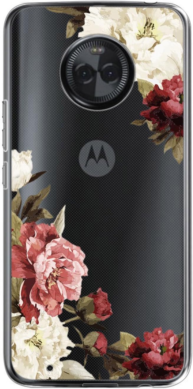 Funda para Moto G6, Moto G (6 generación) con flores, Ueokeird delgada a prueba de golpes, patrón floral transparente, suave, flexible, TPU trasero,