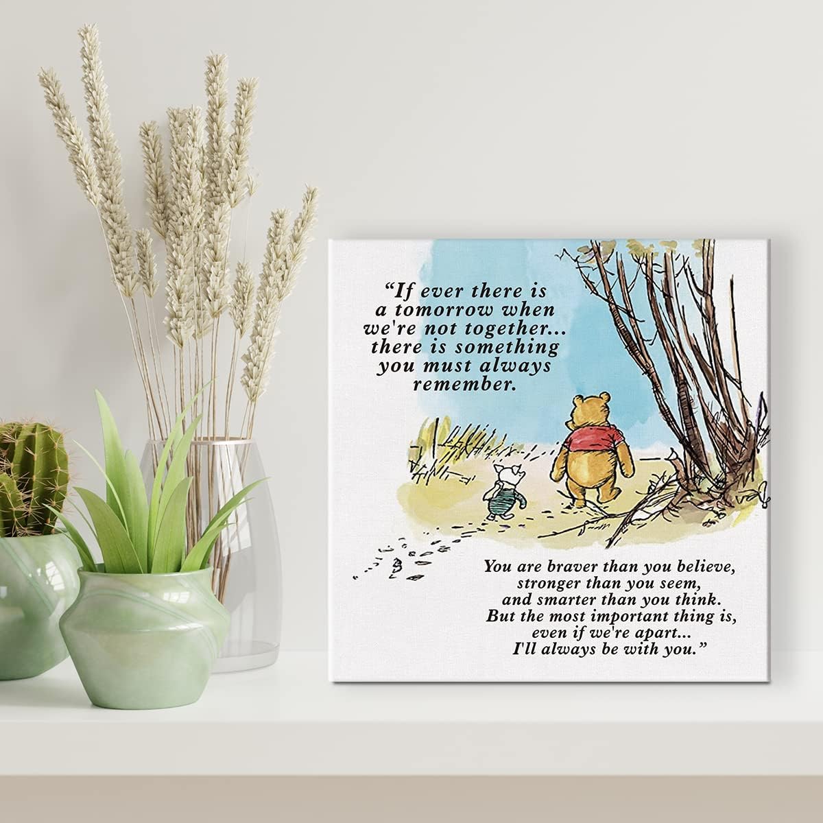 Lienzo decorativo clásico de Winnie the Pooh con frase “If Ever There Is A Tomorrow” (“If Ever There Is A Tomorrow”)
