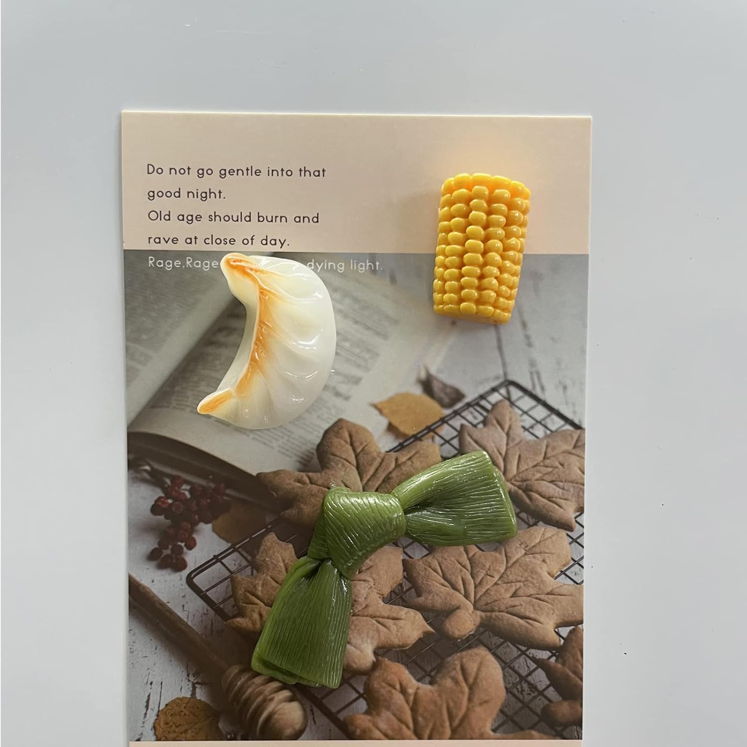 Bonitos imanes para refrigerador, paquete de 8 divertidos imanes para nevera, brochetas de simulación, imanes de comida 3D, imanes kawaii para