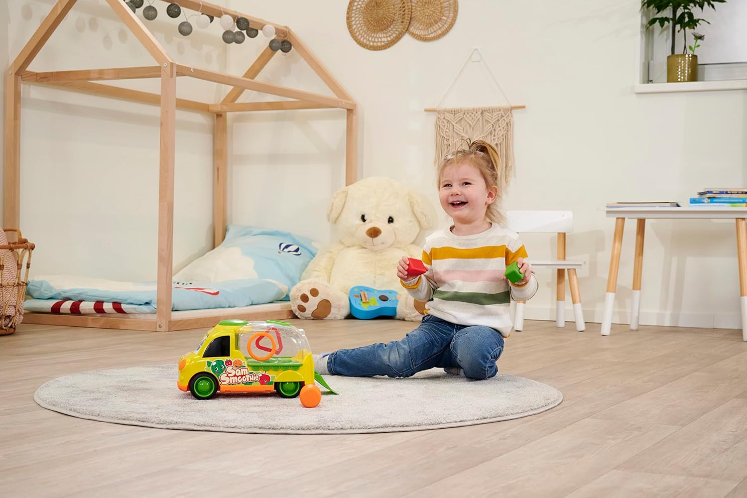 Dickie 204115007 ABC Sam Smoothie Fruit Themed Vehicle 30 cm Motor Skills 3 Fruits Included for Ages 12 Months and Above