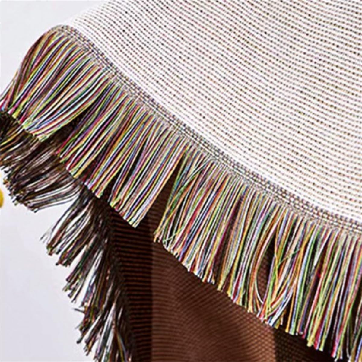 FSTFLI Manta azteca bohemia con borlas, mantas tejidas coloridas para cama, sofá, silla, nativos de América del suroeste, manta de tapiz para viajes