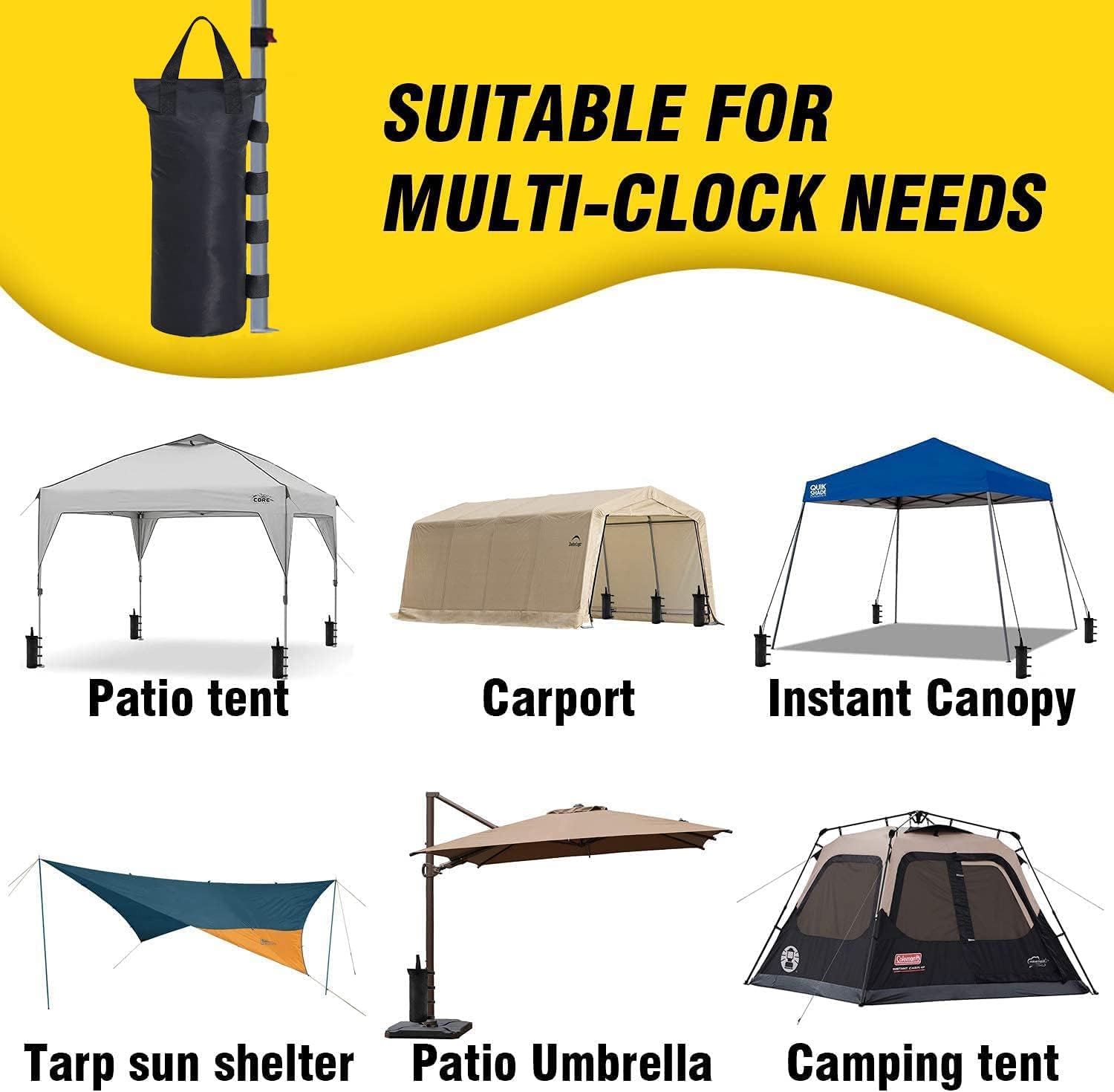 Bolsas de peso resistentes para toldo desplegable, pesos para patas de toldo, bolsas de arena para refugio solar al aire libre, toldo o sombrilla de