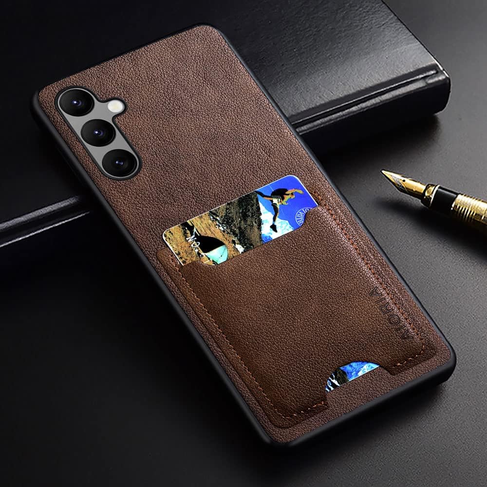 AIORIA Funda para Samsung Galaxy A14 con tarjetero de cuero de primera calidad, ranura para tarjeta retro, funda protectora completa para Samsung