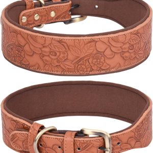 Collar de cuero para perros, para perros grandes, medianos y perros pequeños, collar de piel sintética para perros, collares de cuero con estampado Collar de cuero para perros, para perros grandes, medianos y perros pequeños, collar de piel sintética para perros, collares de cuero con estampado