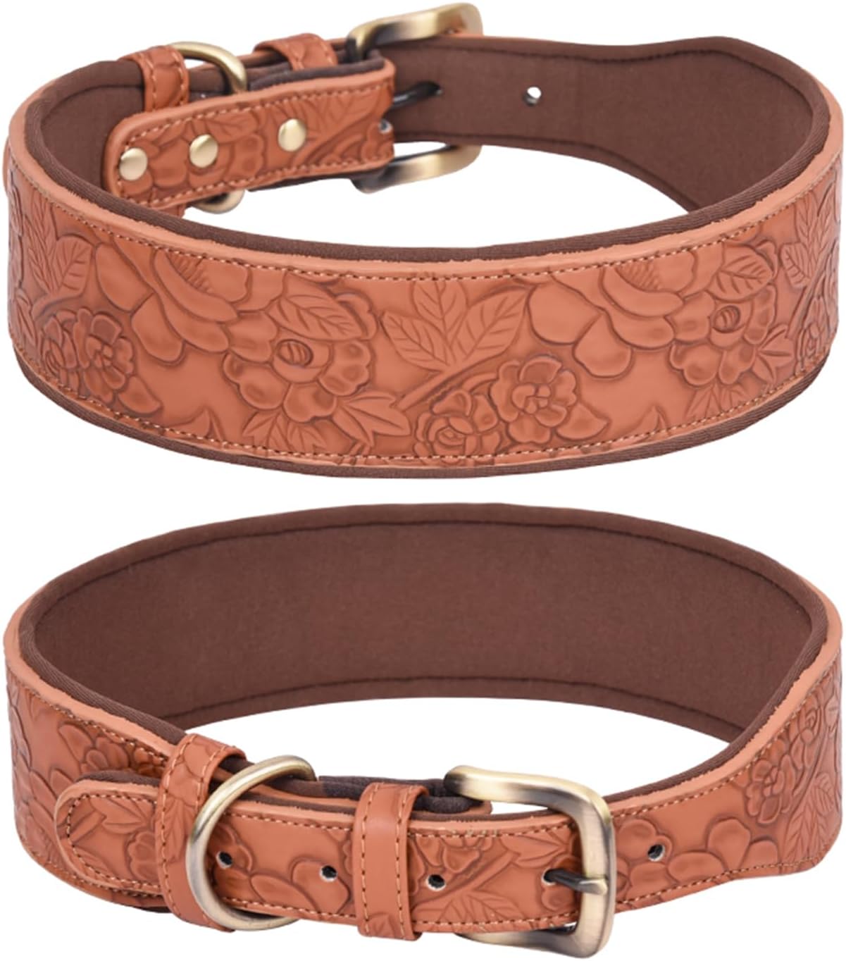 Collar de cuero para perros, para perros grandes, medianos y perros pequeños, collar de piel sintética para perros, collares de cuero con estampado