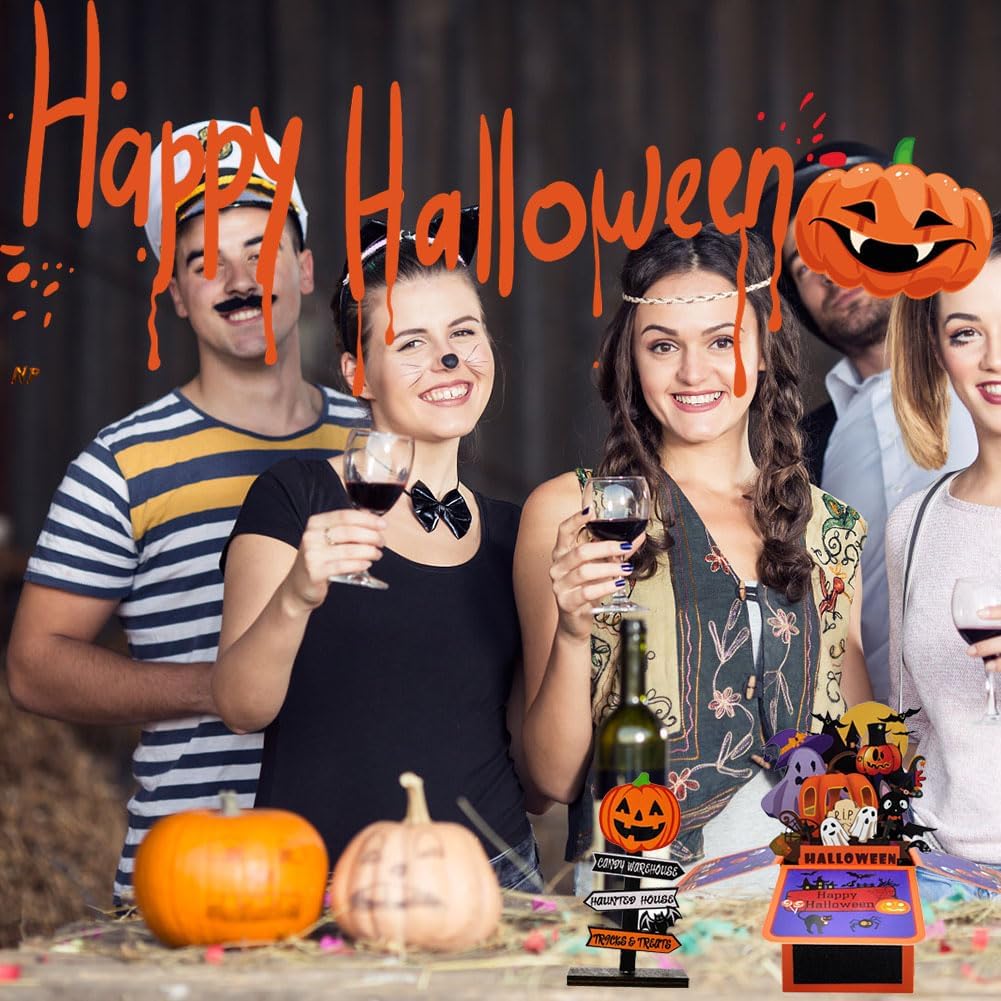Tarjeta desplegable de Halloween, 3D de casa encantada, fantasma, calabaza, tarjetas para fiesta de Halloween con sobres, etiqueta de notas y