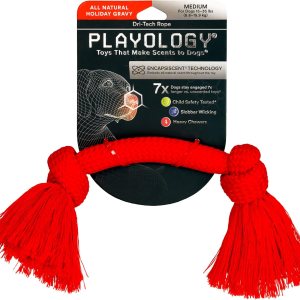 Playology Dri Tech – Juguete masticable para perros medianos (15 a 35 libras) Juguetes para perros con aroma a salsa navideña para masticadores Playology Dri Tech – Juguete masticable para perros medianos (15 a 35 libras) Juguetes para perros con aroma a salsa navideña para masticadores