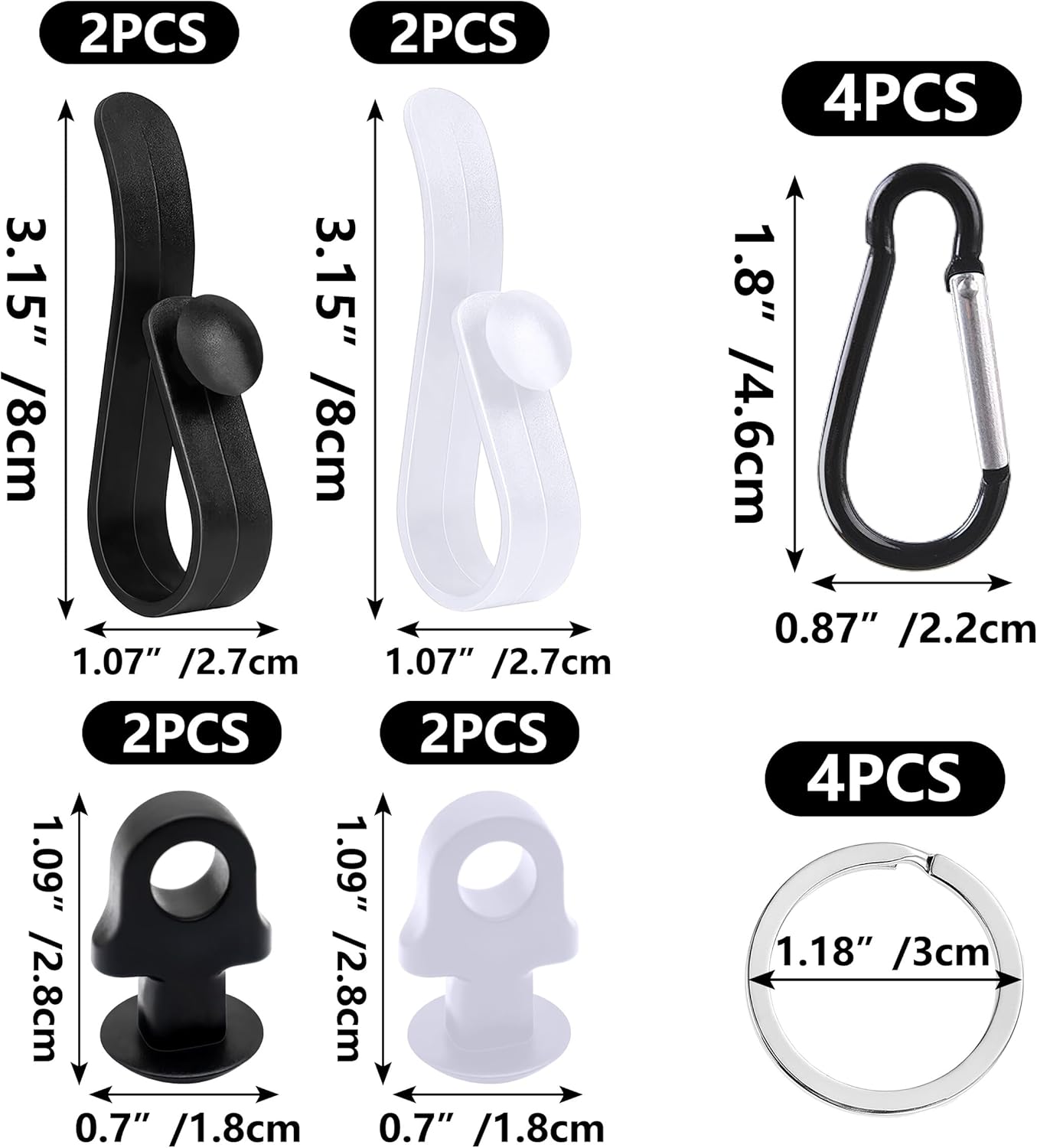 12 ganchos compatibles con bolsas de pantano, accesorios para bolsas Bogg, accesorios para bolsa Bogg, accesorios para organizar accesorios, bolsa