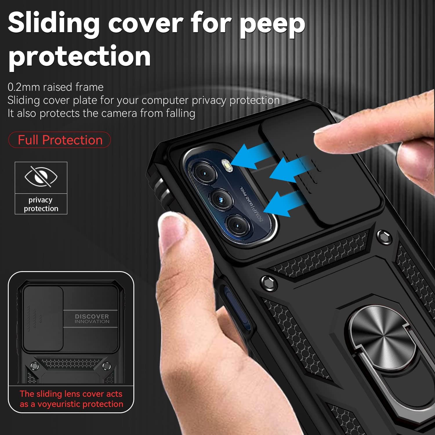 Funda compatible con Motorola Moto G 5G 2022 con protector de pantalla, a prueba de golpes, protección de grado militar, soporte magnético integrado