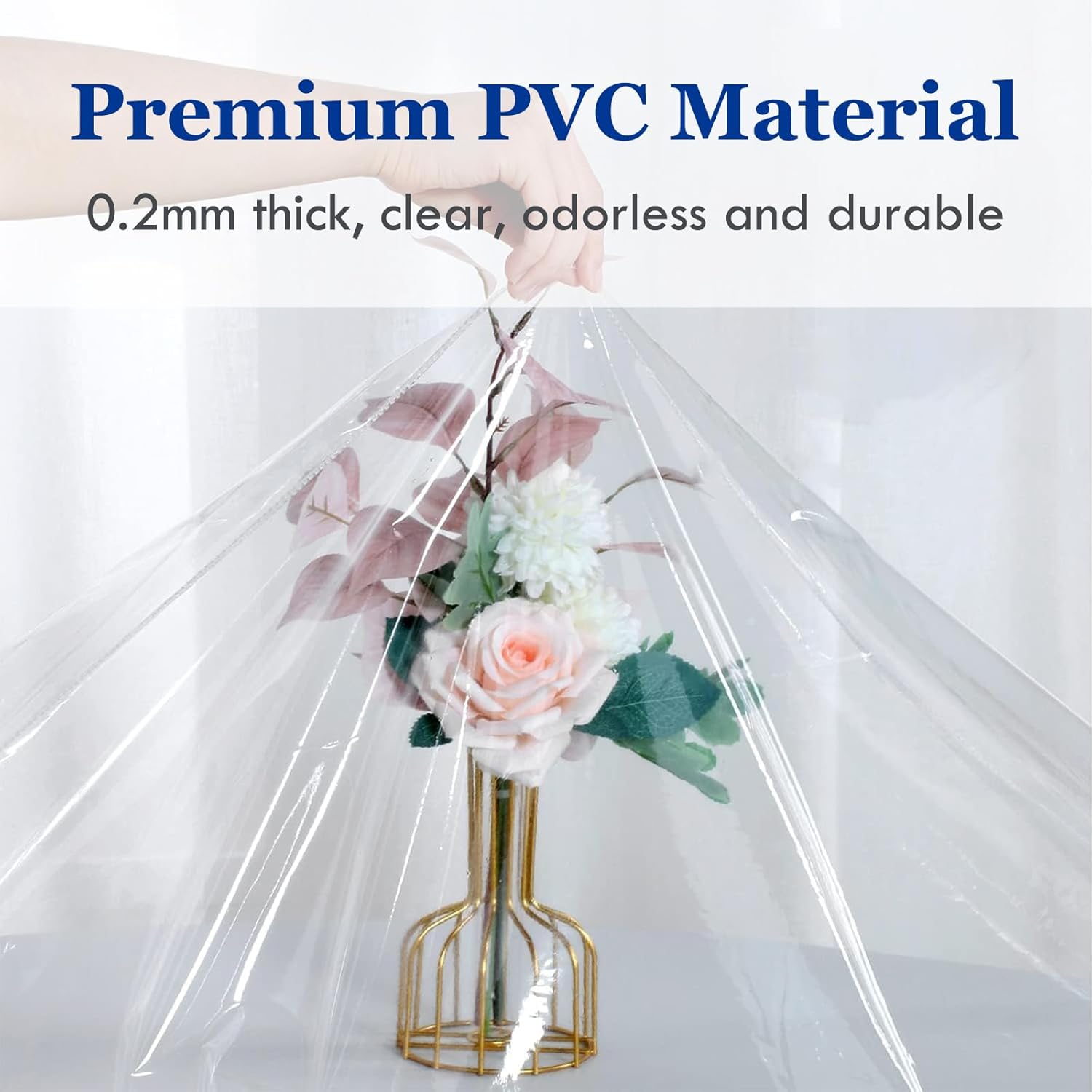 2 manteles para mesa redonda transparente para interiores y exteriores, mantel de vinilo ajustable resistente, lavable y transparente, protector de