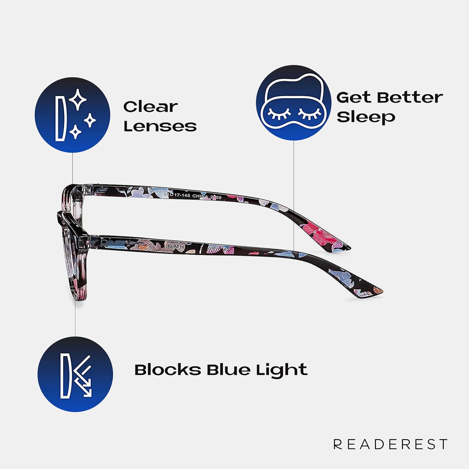 Readerest Lentes de lectura con bloqueo de luz azul (negro, aumento de 0.00), anteojos para computadora con lente reflectante fina, antirreflejos,