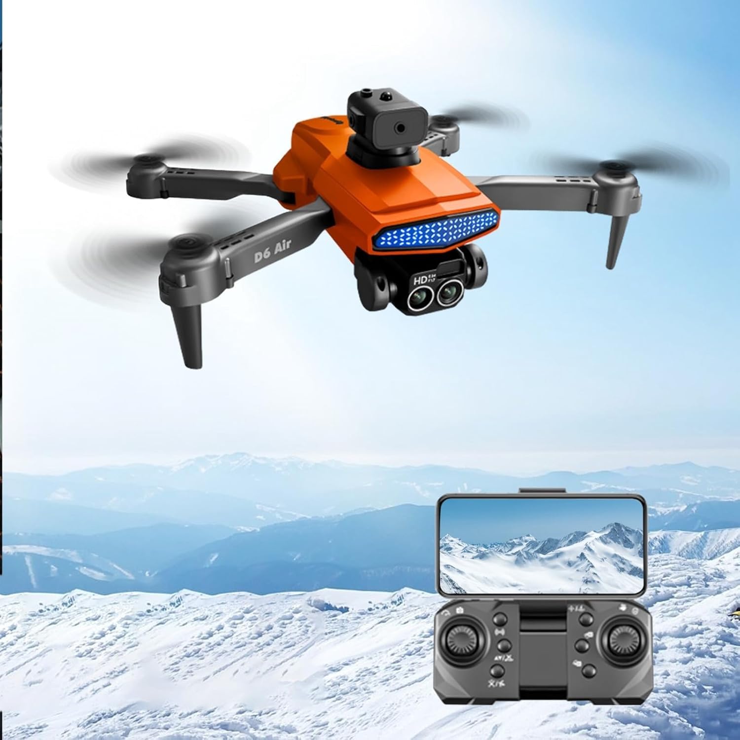 Drone RC Quadcopter con 4k HD Fpv Cámara Tres Lente Wifi Control Remoto Aéreo Drone Multirotors Start Speed Circle Fly Altitude Hold Modo sin cabeza