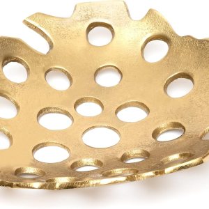 GUTE – Plato decorativo con diseño de hojas doradas para decoración del hogar, centro de mesa de frutas para comedor, sala de estar, entrada, GUTE – Plato decorativo con diseño de hojas doradas para decoración del hogar, centro de mesa de frutas para comedor, sala de estar, entrada,