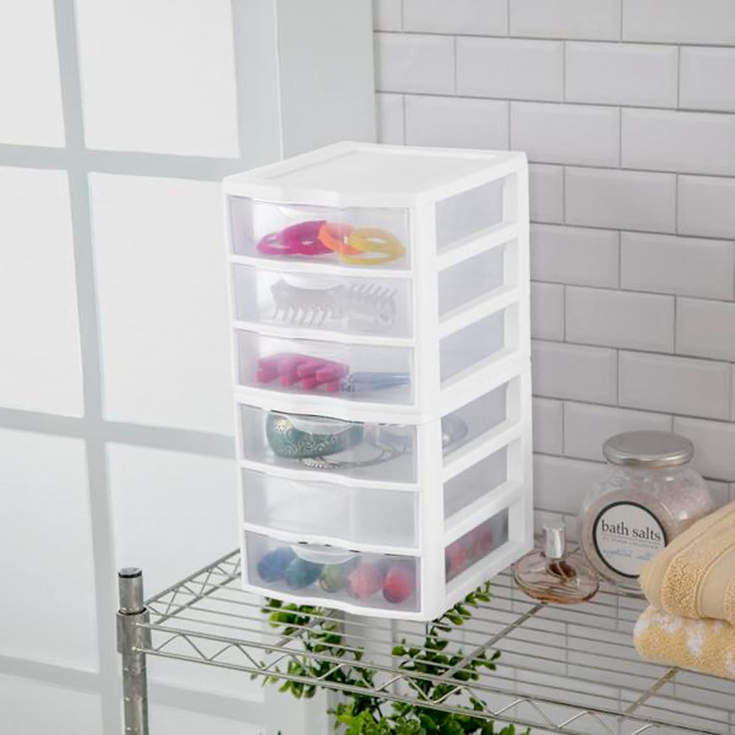 Sterilite Clearview – Unidad de almacenamiento de escritorio de plástico multiusos de 3 cajones para el hogar, aulas u espacios de oficina, color