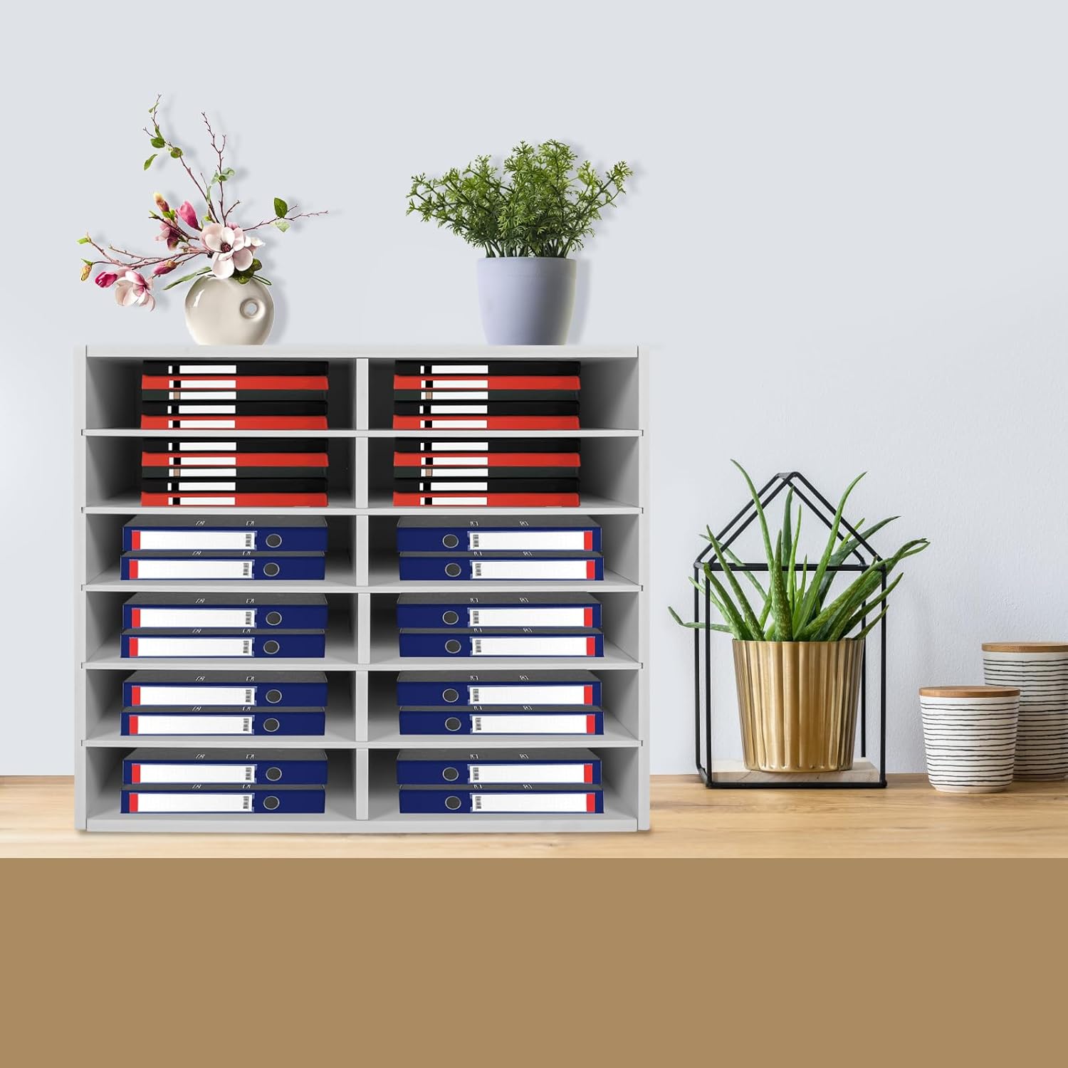 Organizador clasificador de archivos ajustable de PVC, organizador de literatura para escritorio, centro de correo, gabinete de almacenamiento de