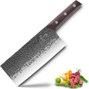 SHI BA ZI ZUO Cuchillo de chef profesional forjado de 8 pulgadas de acero de alto carbono con mango de palisandro resistente para uso diario SHI BA ZI ZUO Cuchillo de chef profesional forjado de 8 pulgadas de acero de alto carbono con mango de palisandro resistente para uso diario