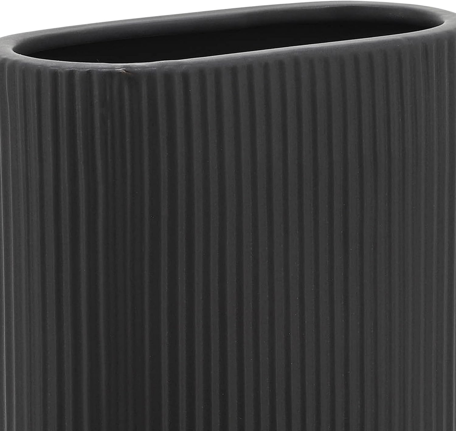 Jarrón de cerámica simple  Jarrón negro contemporáneo de 8 pulgadas para arreglos florales  Elegante centro de mesa  Decoración de mesa para el