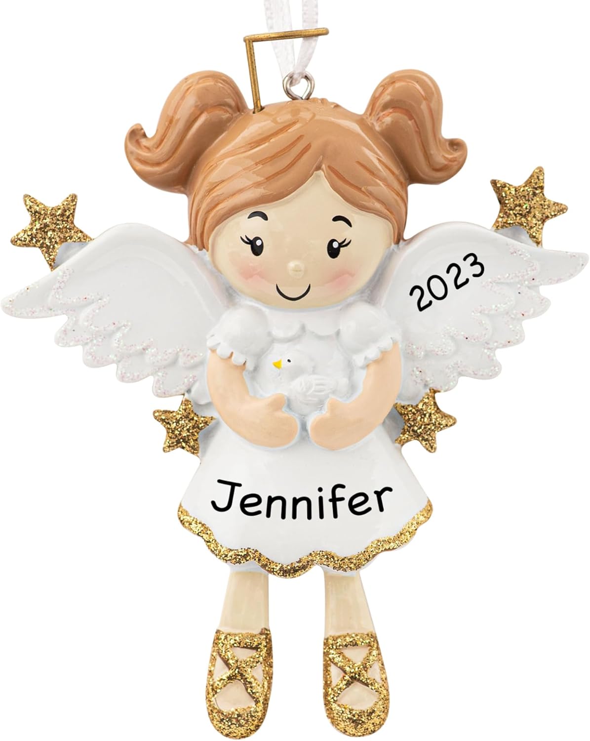 Adorno de Navidad personalizado de ángel con paloma 2023  Regalo de recuerdo conmemorativo del árbol de Navidad de condolencias  Pérdida del