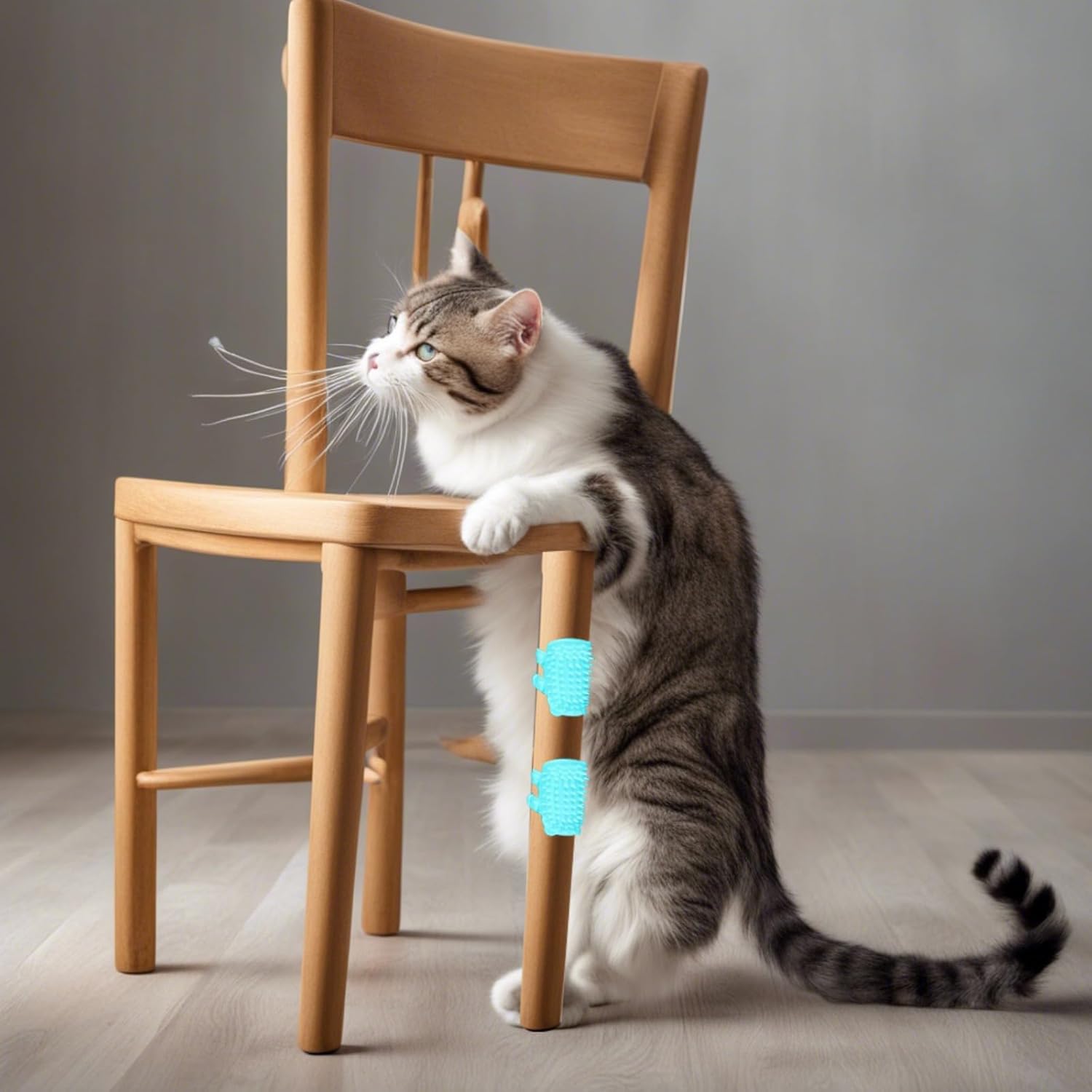 2 cepillos de esquina para gatos, reduce el desprendimiento, los arañazos y la picazón, artefacto de cosquillas para mascotas con cerdas de