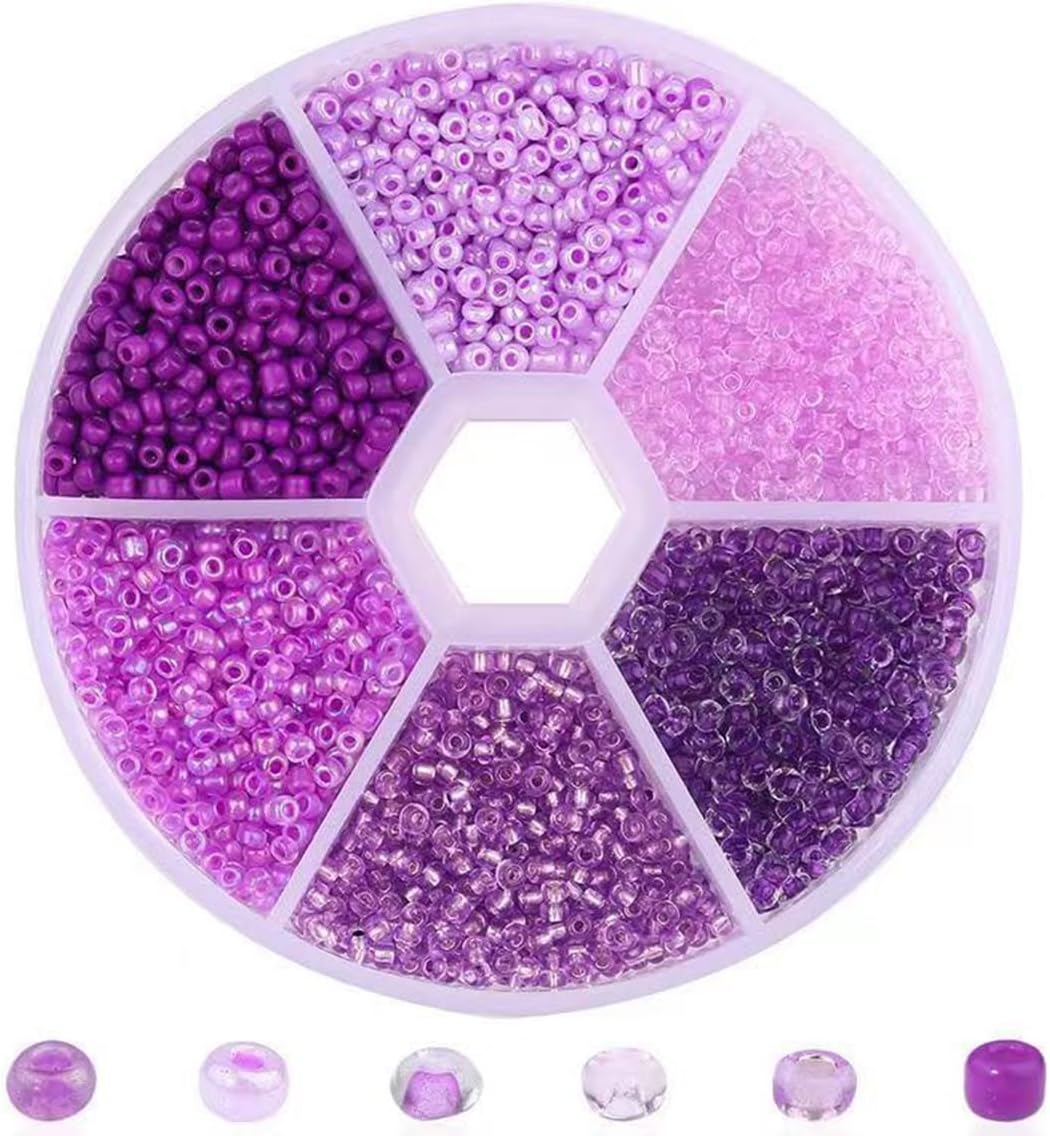 1 caja de 3900 cuentas de semillas de vidrio de color mixto de 0.079 pulgadas, espaciador redondo pequeño, cuentas checas sueltas para hacer joyas,