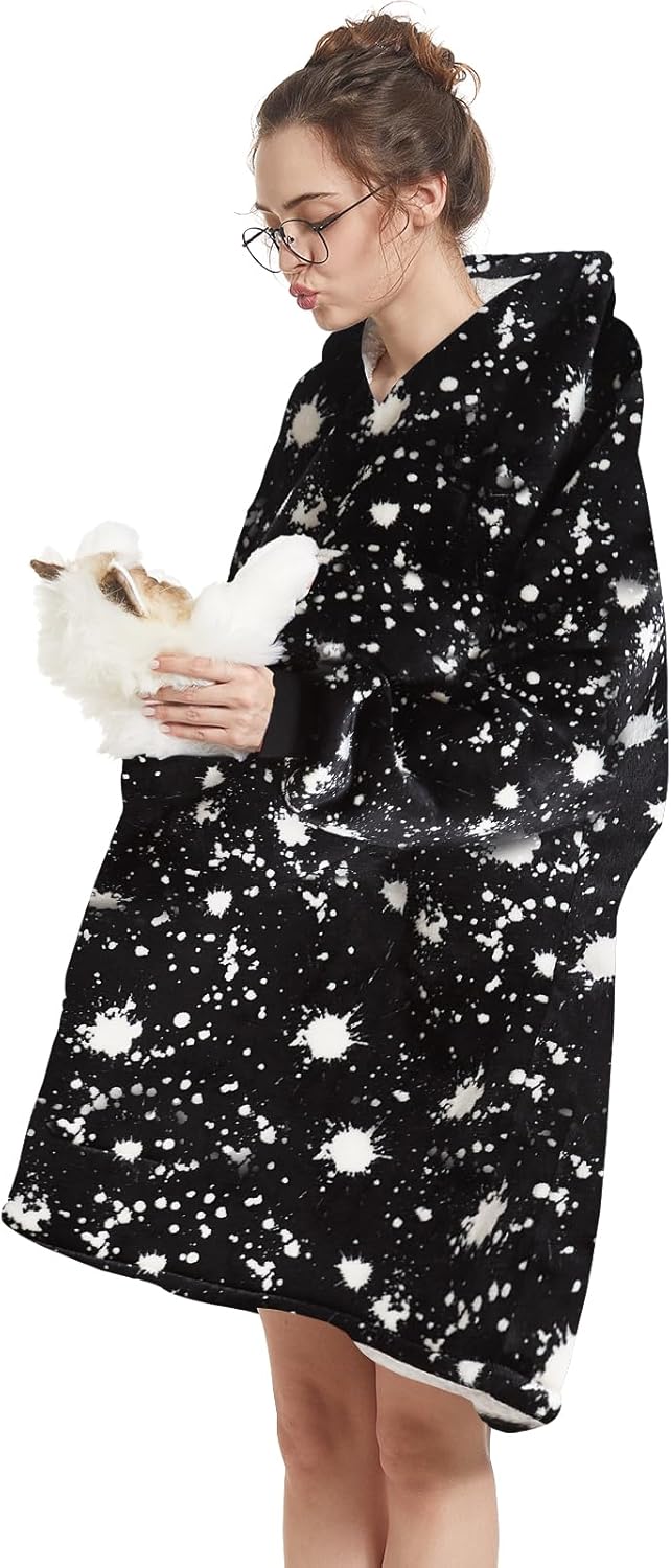 Aemilas Manta con capucha  Cálida sudadera de manta Sherpa como regalo de cumpleaños para mujeres, madres y hombres, talla única