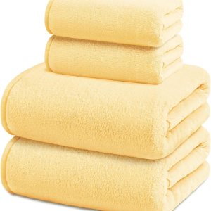 Exclusivo Mezcla Juego de 4 toallas de baño ultra suaves, toalla grande de terciopelo coral de microfibra altamente absorbente, secado rápido para Exclusivo Mezcla Juego de 4 toallas de baño ultra suaves, toalla grande de terciopelo coral de microfibra altamente absorbente, secado rápido para
