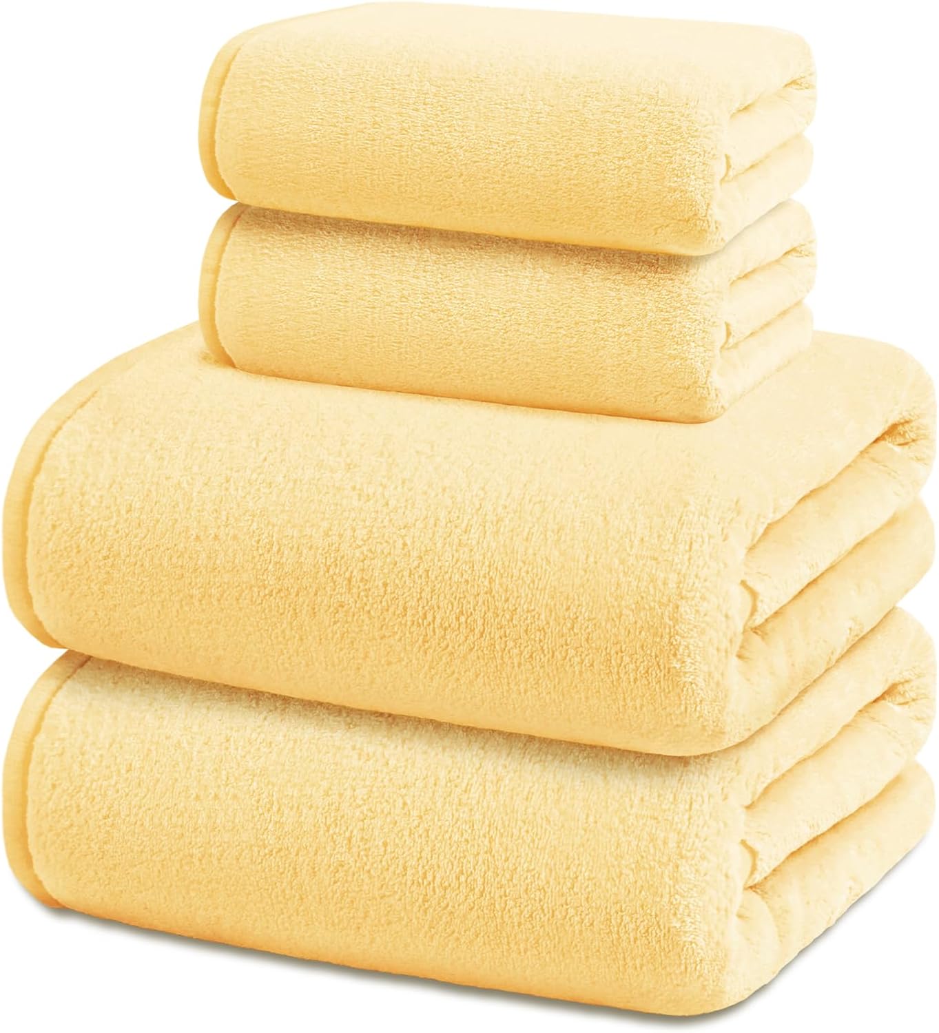 Exclusivo Mezcla Juego de 4 toallas de baño ultra suaves, toalla grande de terciopelo coral de microfibra altamente absorbente, secado rápido para