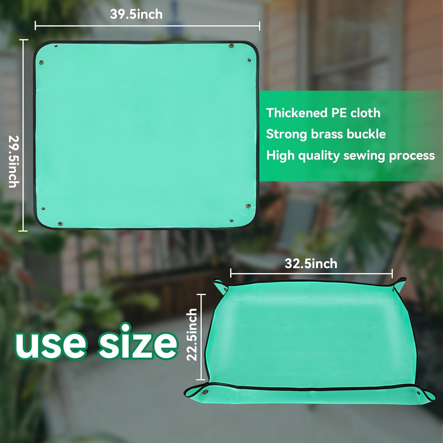 Tapete grande de trasplante de plantas para trasplante de plantas de interior y tierra para macetas, 39.5 x 29.5 pulgadas, impermeable, plegable,