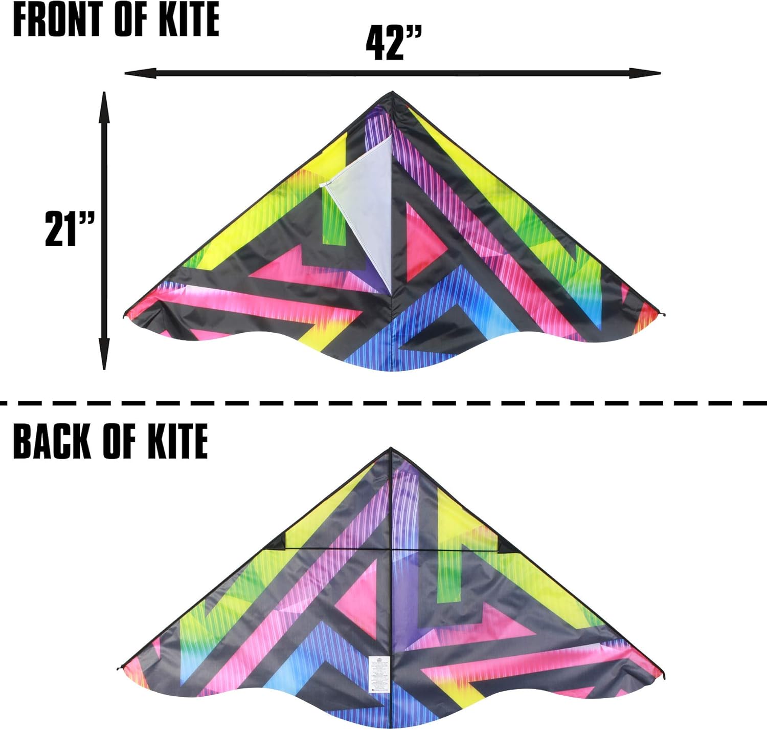 X Kites DLX Delta Nylon Kite, 42 Inch Wide Delta Kites