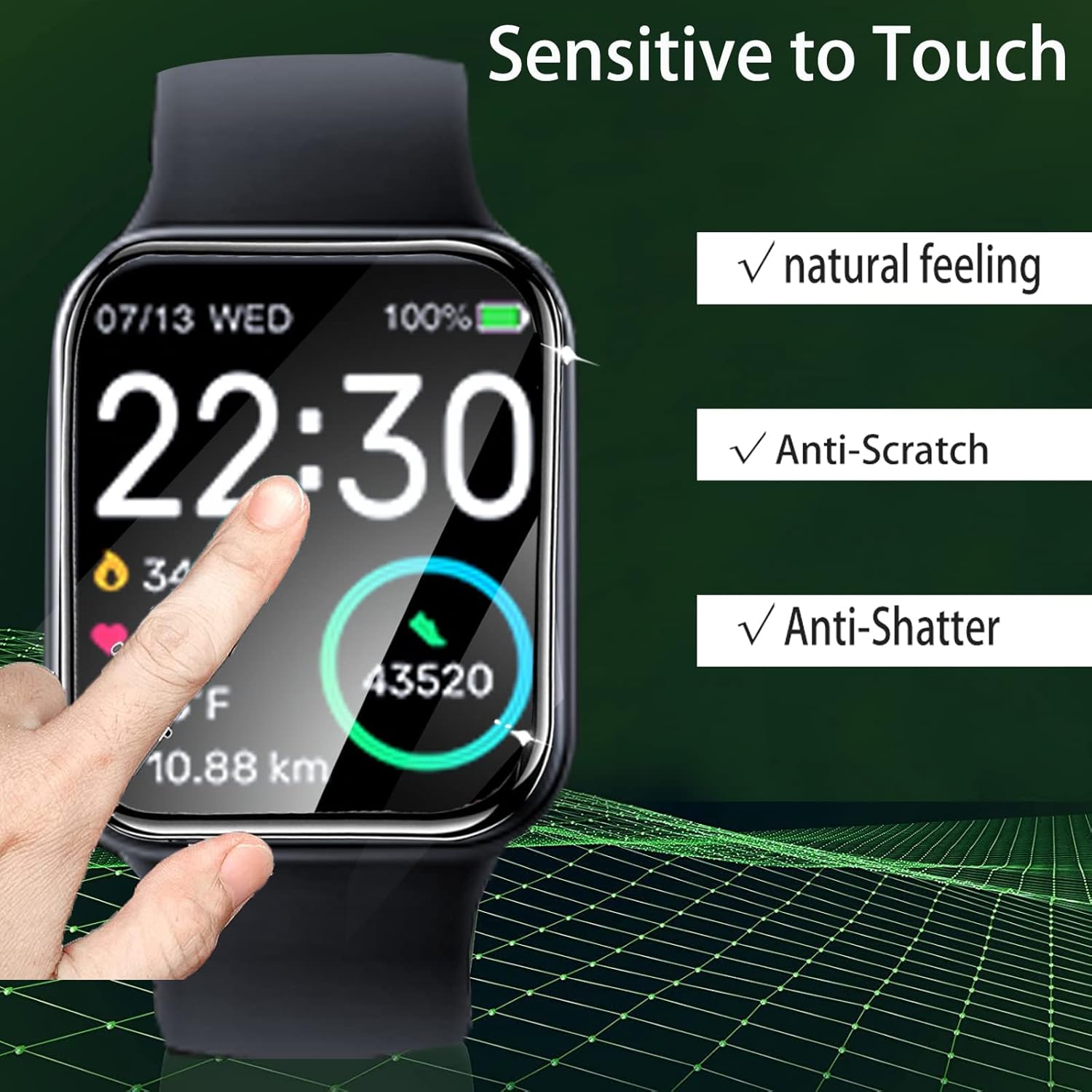 Protector de pantalla compatible con TOOBUR Smart Watch, 3 unidades Lamshaw Película transparente de TPU de cobertura completa compatible con TOOBUR