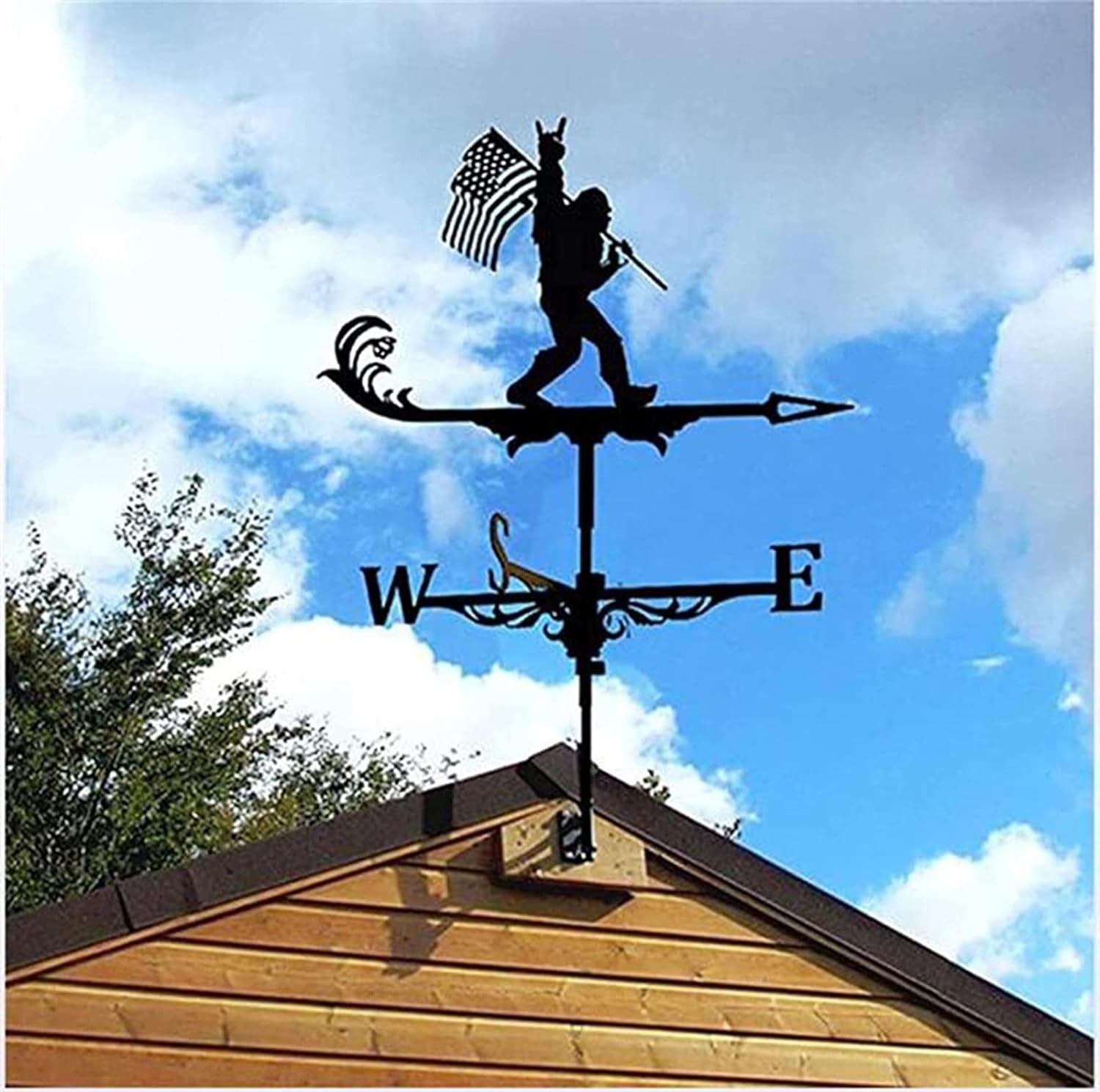 Veleta meteorológica, decoración de viento para montaje en veleta de viento, decoración de patio, de acero inoxidable, indicador de dirección del