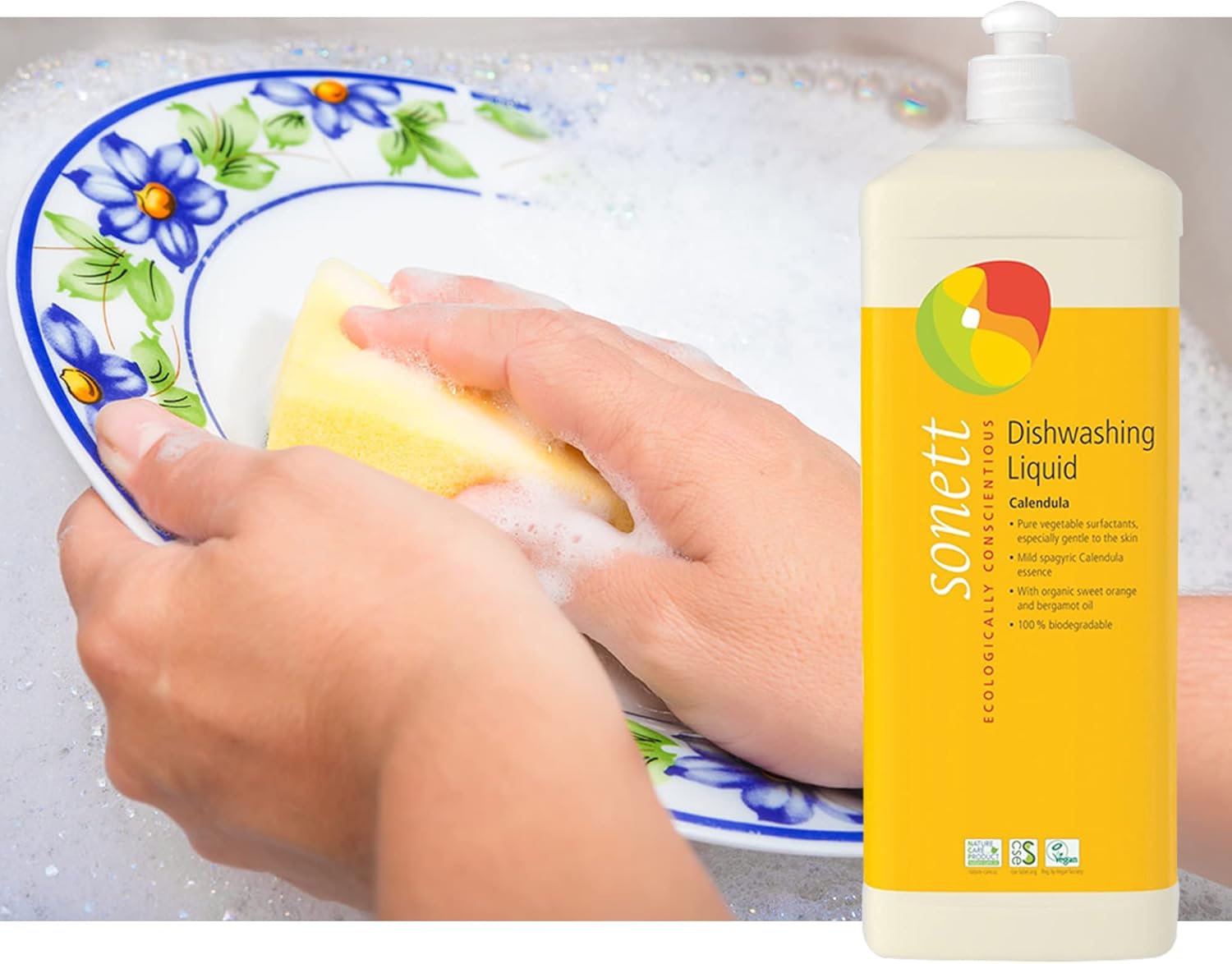 Sonett Organic – Caléndula líquida para lavavajillas – 34 onzas líquidas (paquete de 1)