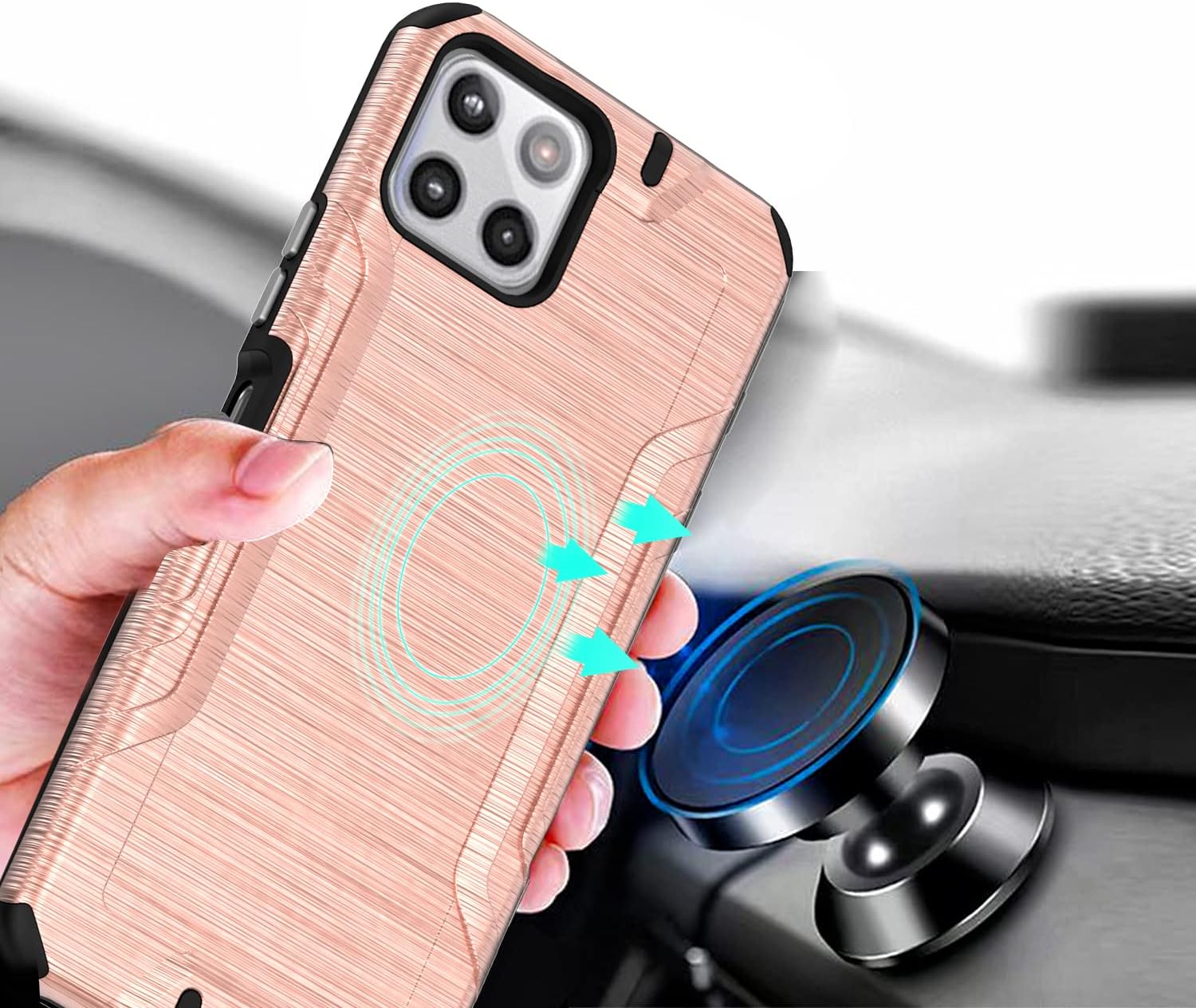 TJS Funda compatible con Boost Mobile Celero 5G Plus 2023 de 7.0 pulgadas (solo versión Plus), soporte magnético, híbrida a prueba de golpes, con