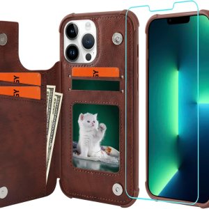 VANAVAGY Funda tipo cartera para iPhone 13 Pro Max para mujeres y hombres, funda de cuero con tapa para teléfono compatible con soporte magnético VANAVAGY Funda tipo cartera para iPhone 13 Pro Max para mujeres y hombres, funda de cuero con tapa para teléfono compatible con soporte magnético