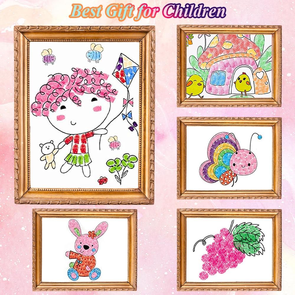 Senbos – Juego de 7 almohadillas para sellos, no tóxicas, lavables, de tinta, mini almohadilla para sellos de huellas dactilares para niños, para