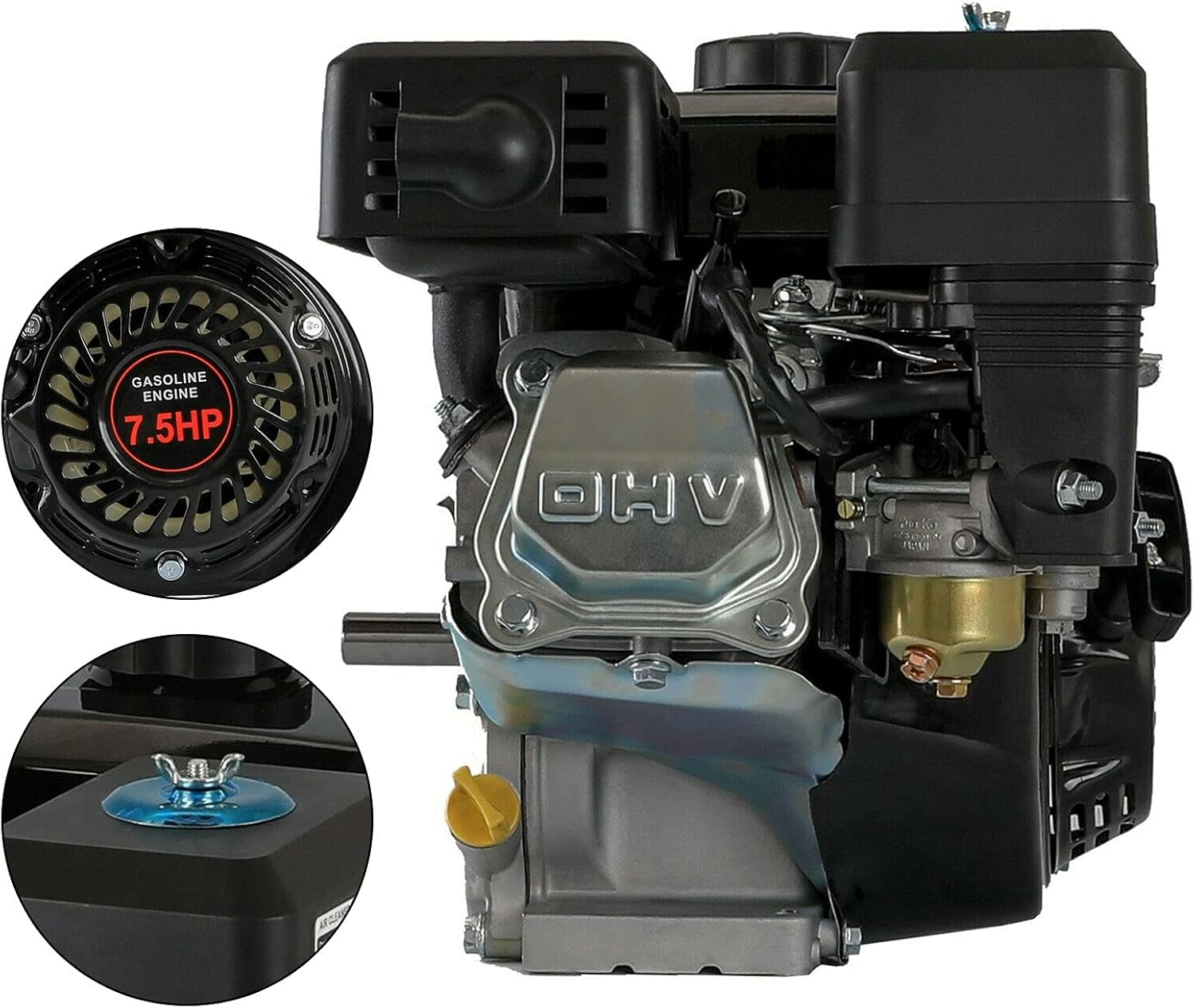 Motor de gas Motor de 4 tiempos, arranque de tracción 6.5HP7.5HP refrigeración por aire de un solo cilindro OHV motor de gasolina para HondaGX160