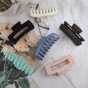 6 pinzas grandes de 4.3 pulgadas para cabello grueso, pinzas para cabello fino, pinzas para cabello neutro para mujeres, pinzas cuadradas mate para 6 pinzas grandes de 4.3 pulgadas para cabello grueso, pinzas para cabello fino, pinzas para cabello neutro para mujeres, pinzas cuadradas mate para