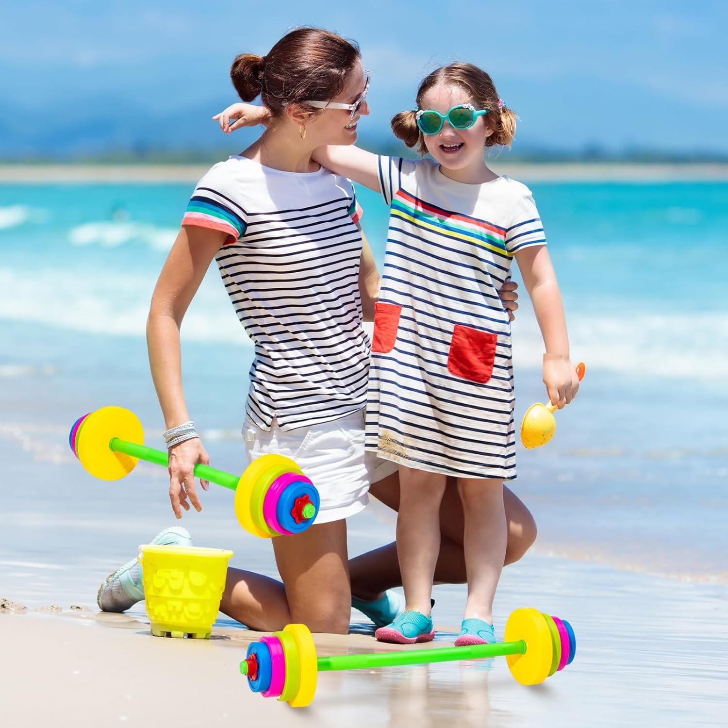 Juego de 2 mancuernas para niños, equipo de entrenamiento colorido, pesas de plástico para niños, principiantes, ejercicio, gimnasio, fitness,
