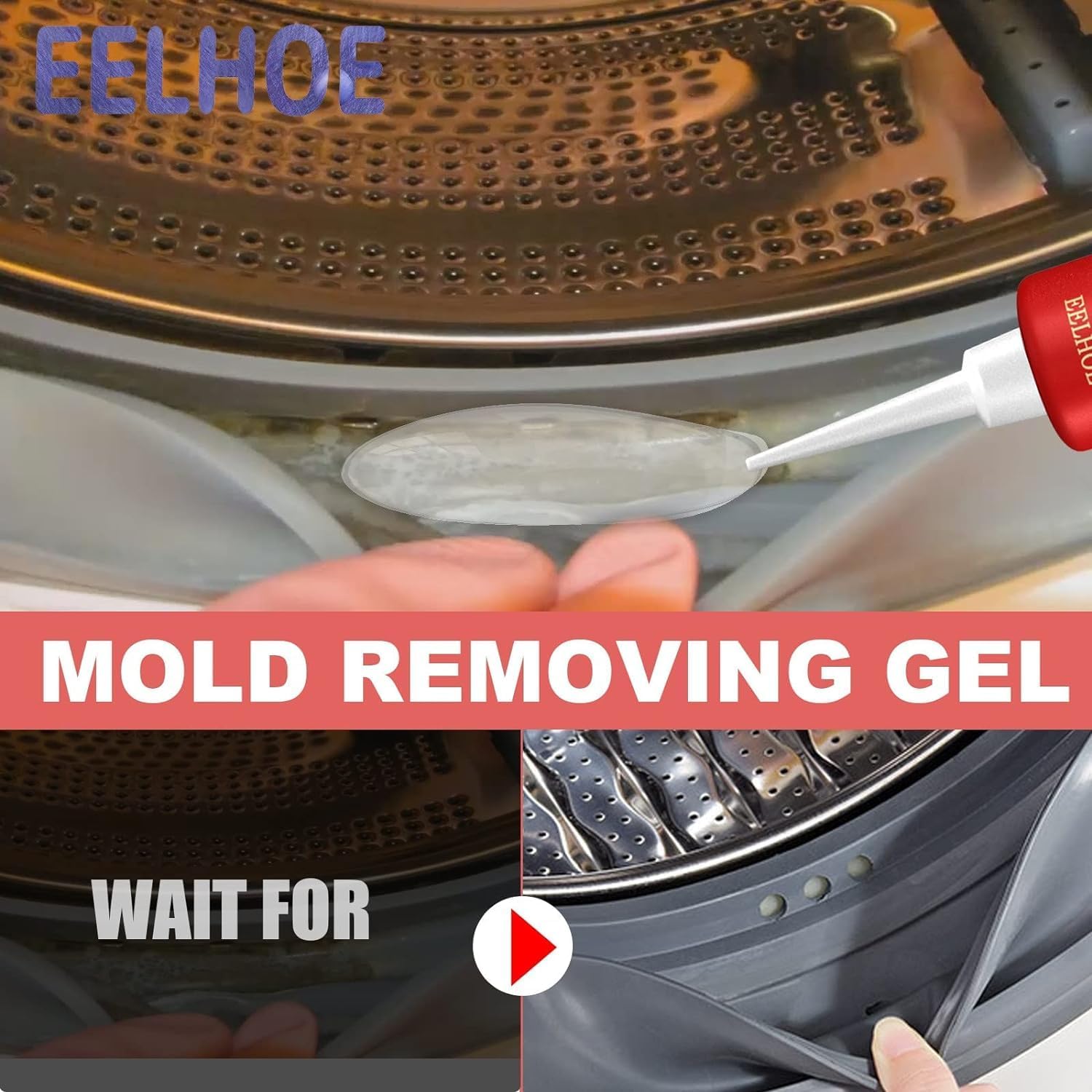 Gel de limpieza eficaz removedor de moho, limpiador doméstico para lavadora, tiras de refrigerador, azulejos de pared, sellador de lechada, limpieza