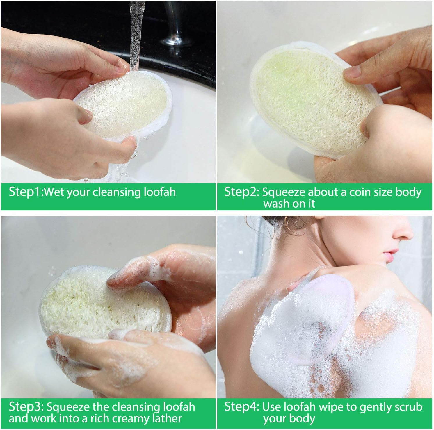 24 almohadillas de esponja exfoliante para el cuerpo, baño, ducha, esponja natural exfoliante para hombres y mujeres, baño y spa
