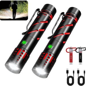 Paquete de 2 linternas recargables de alto lúmenes 20000, linterna táctica de mano súper brillante, 3 modos de zoom, impermeable, potente mini luz Paquete de 2 linternas recargables de alto lúmenes 20000, linterna táctica de mano súper brillante, 3 modos de zoom, impermeable, potente mini luz